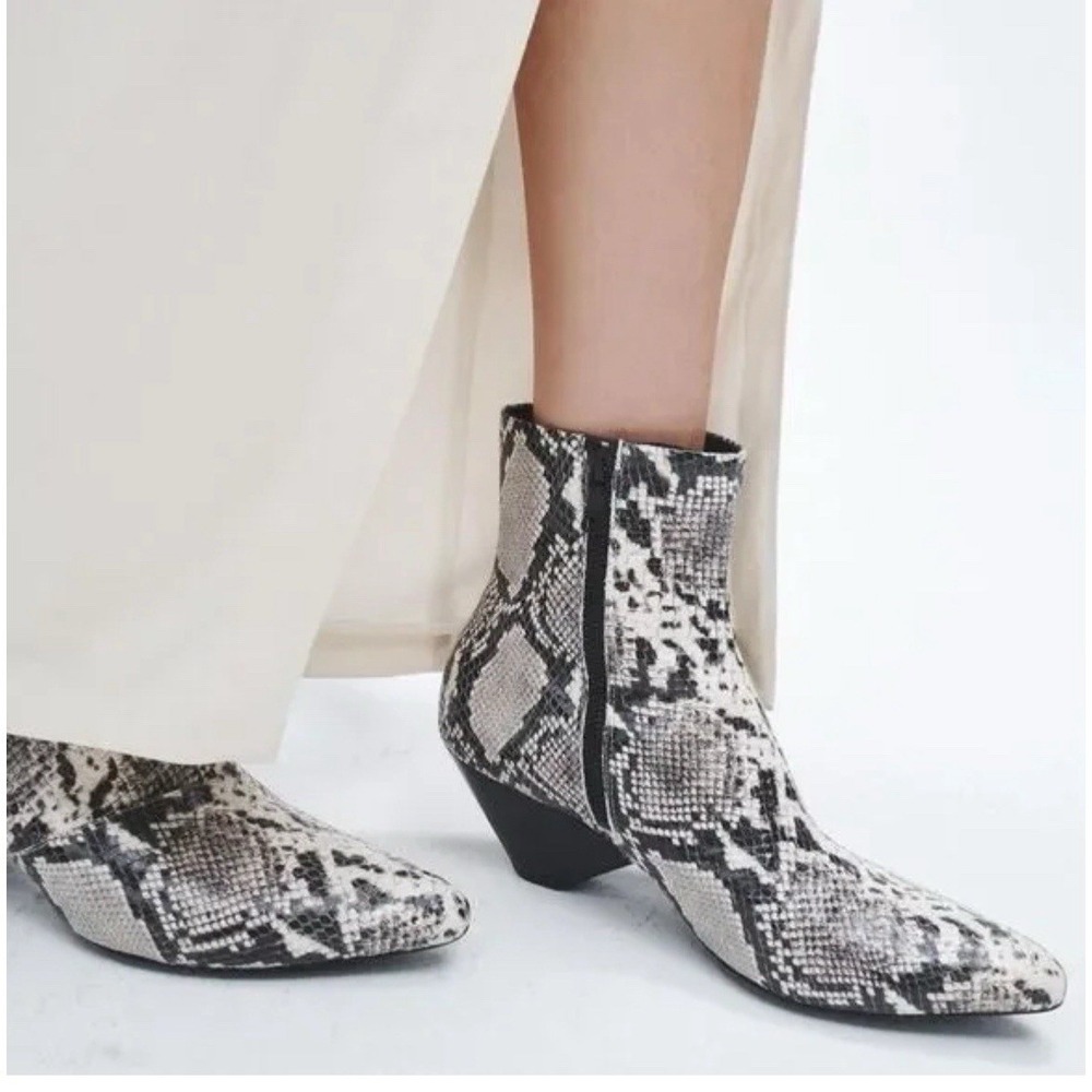 Rag & Bone Spire Women's Ankle Boots Booties Heels Snake Print Leather US 6.5
